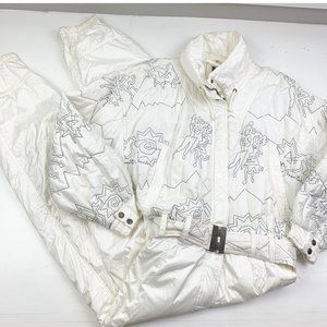 VdeV Paris Vintage 80's Embroidered Ski/Snowsuit Women's Size US 10